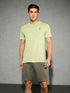 Men Solid Slim Fit Crew Neck T-shirt with DOUBLE COOL