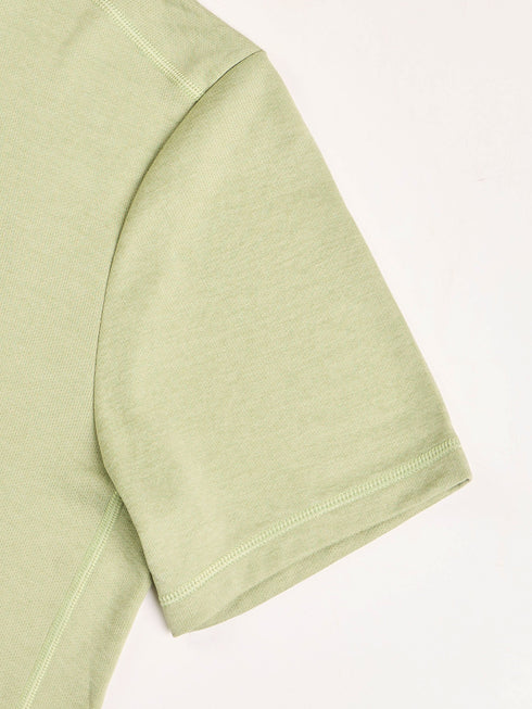 Men Solid Slim Fit Crew Neck T-shirt with DOUBLE COOL