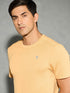 Men Solid Slim Fit Crew Neck T-shirt with DOUBLE COOL