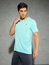 Men Solid Slim Fit Crew Neck T-shirt with DOUBLE COOL