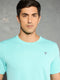 Men Solid Slim Fit Crew Neck T-shirt with DOUBLE COOL