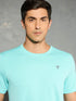 Men Solid Slim Fit Crew Neck T-shirt with DOUBLE COOL