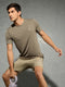 Men Solid Slim Fit Crew Neck T-shirt with DOUBLE COOL