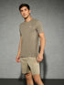 Men Solid Slim Fit Crew Neck T-shirt with DOUBLE COOL