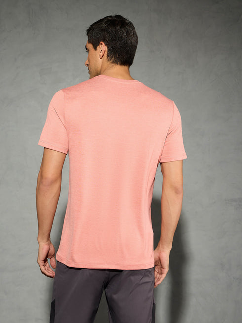 Men Solid Slim Fit Crew Neck T-shirt with DOUBLE COOL