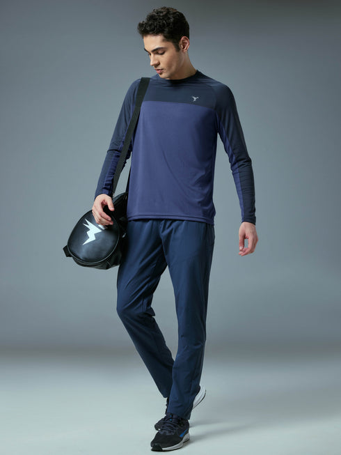 Men Colorblock Slim Fit Crew Neck T-shirt with TECHNO COOL+