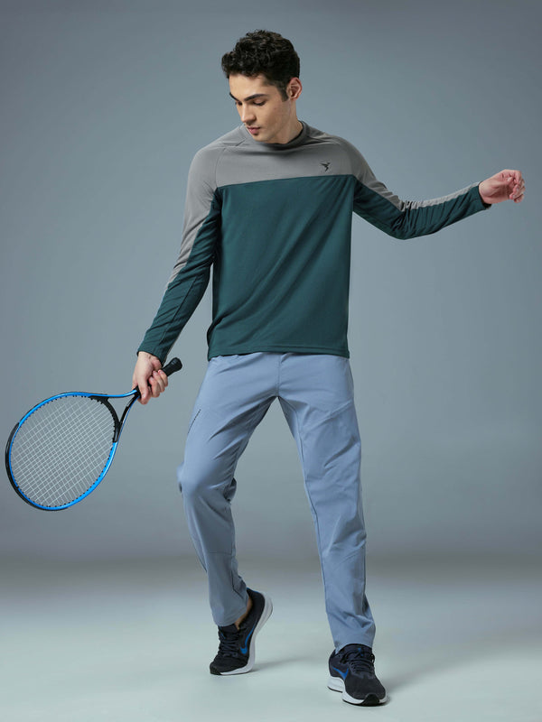 Men Colorblock Slim Fit Crew Neck T-shirt with TECHNO COOL+