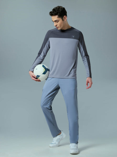 Men Colorblock Slim Fit Crew Neck T-shirt with TECHNO COOL+