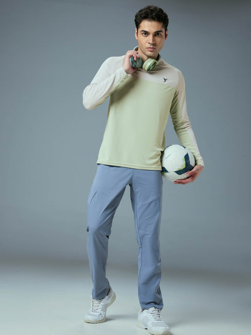 Men Colorblock Slim Fit Crew Neck T-shirt with TECHNO COOL+