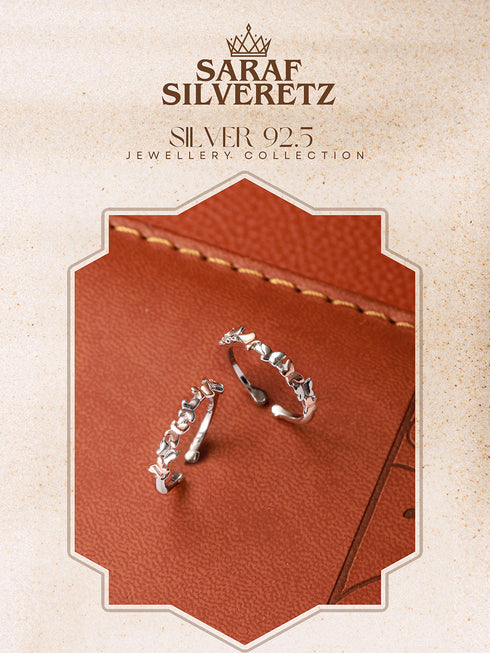 925 Sterling Silver Dual Toned Designer Butterfly Toe Rings