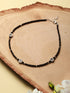 925 Sterling Silver Oxidised Charms Black Beads Flower Minimal Dailywear Anklet