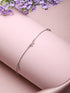 925 Sterling Silver Plated Bow Charms Link Adjustable Bracelet