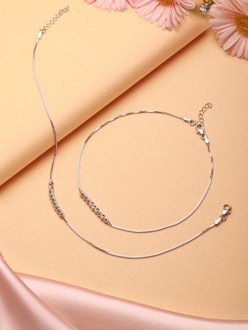 925 Silver Snake Chain Payal Anklet