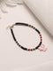 925 Sterling Silver Black Beads Hello Kitty Charms Adjustable Bracelet