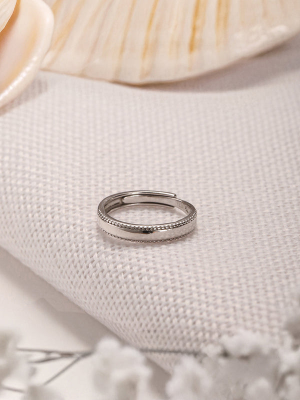 925 Sterling Silver Elegant Minimal Adjustable Band Finger Ring