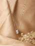 925 Sterlling Silver CZ Studded Oval AD Solitaire Pendant Necklace & Chain