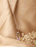 925 Sterling Silver CZ Studded Dainty Rectangular Link Locket Necklace & Chain