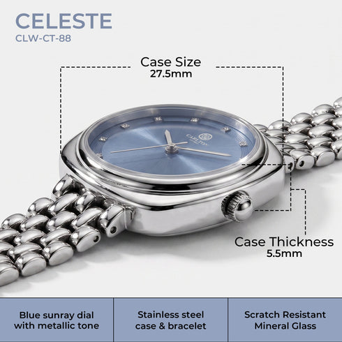 Celeste Blue Dial Women Analog Watch - CLW-CT-88