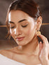 Gold Plated Cubic Zircon Studded Statement Jhumka Earrings