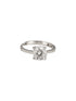 925 Sterling Silver Zircon Studded Solitaire Brilliant Engagement Adjustable Finger Ring