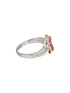 925 Sterling Silver Rhodium Plated Pink AD Studded Contemporary Adjustable Finger Ring For Her