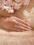 925 Sterling Silver Rhodium Plated Pink AD Studded Contemporary Adjustable Finger Ring For Her