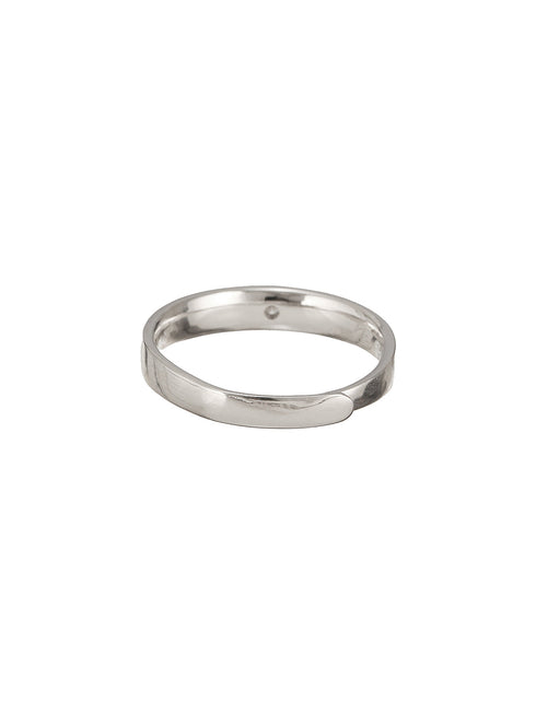 925 Sterling Silver Rhodium Plated Contemporary Adjustable Band Coupe Finger Ring For Her
