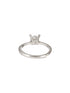 925 Sterling Silver Zircon Studded Solitaire Minimal Engagement Adjustable Finger Ring