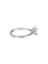 925 Sterling Silver Zircon Studded Solitaire Minimal Engagement Adjustable Finger Ring
