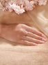 925 Sterling Silver Zircon Studded Solitaire Minimal Engagement Adjustable Finger Ring