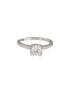 925 Sterling Silver Rhodiu Plated Zircon Studded Solitaire Engagement Adustable Finger Rings