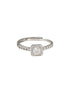 925 Sterling Silver Cushion Cut Zircon Promise Engagement Adjustable Finger Ring