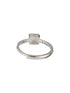 925 Sterling Silver Cushion Cut Zircon Promise Engagement Adjustable Finger Ring