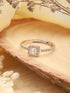 925 Sterling Silver Cushion Cut Zircon Promise Engagement Adjustable Finger Ring