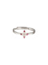 925 Silver Pink AD Studded Engagement Adjustable Finger Ring