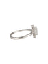 925 Sterling Silver Zircon Studded Floral Engament Minimal Adjustable Finger Ring