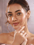 925 Sterling Silver Zircon Studded Floral Engament Minimal Adjustable Finger Ring