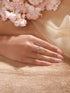 925 Sterling Silver Zircon Studded Floral Engament Minimal Adjustable Finger Ring