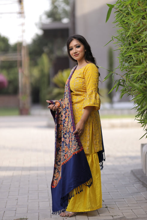 Women's Aari Embroidered Wool Stole
