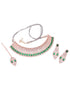Rose Gold Plated Green AD Studded Bridal Choker Jewellery Set