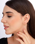 18kt Gold Plated CZ Half Hoop Earring