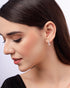 18kt Rose Gold Plated CZ Square Hoop Earring