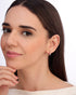 925 Sterling Silver Rhodium Plated Pink CZ Hoop Earring