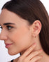 925 Sterling Silver 18kt Gold Plated CZ Heart Mini Circular Hoop Earring