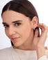 925 Sterling Silver Rhodium Plated CZ Hoop Earring