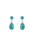 925 Sterling Silver Turquoise Stone Studded Minimal Boho Geometric Drop earrings