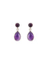 925 Sterling Silver Rhodium Natural Amethyst Gemstone Minimal Handcrafted Drop Earrings