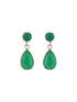 925 Sterling Silver Green Onyx Stone Studded Minimal Boho Chic Drop Earrings