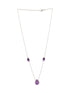 925 Sterling Silver Amethyst Gemstone Studded Minimal Boho Necklace & Chain