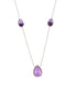 925 Sterling Silver Amethyst Gemstone Studded Minimal Boho Necklace & Chain